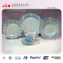 16PCS Hand Printing Porcelain Salad Plate Simple Design Dinner Plate